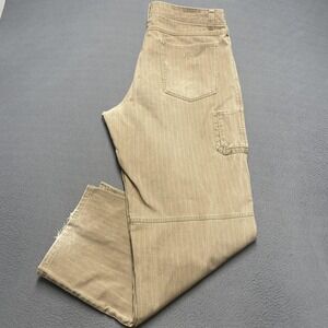 Kuhl Carpenter Pants Mens 40x32‎ Beige Canvas Workwear Double Knee Utility